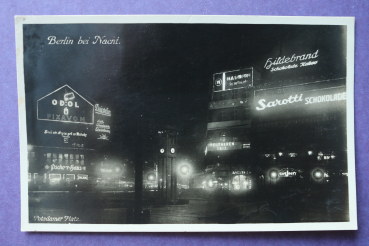 Ansichtskarte AK Berlin 1930er Jahre bei Nacht Potsdamer Platz Werbung Reklame Pschorr Haus Ortsansicht Architektur